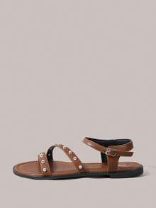 Styleloop Women's Flat Sandals, Bohemian, Beach Vacation, Western Wind, Summer Wear, Travel Essentials - Brown - View 3