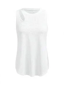 Powerista 女士圆领镂空设计休闲健身运动背心 - 彩色 - 查看 4