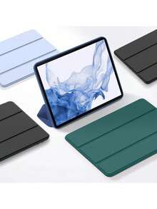 适用于三星 Galaxy Tab S9 Fe S8 S7 A9 + A7 Lite S6 Lite / Tab P11 Plus 的可折叠平板电脑保护套，防震保护套（深绿色） - 墨綠色 - 查看 5