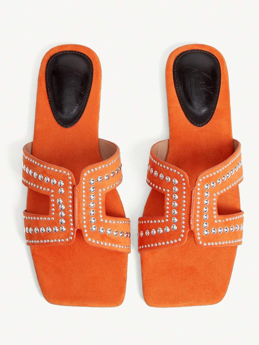 CUCCOO CHICEST Simple And Versatile Temperament Comfortable Fashion Generous Commuter Vacation Beach Flat Sandals - Orange - View 1