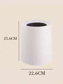 Coș de gunoi circular cu două straturi, design minimalist nordic, potrivit pentru camere de zi, dormitoare, bucătării, băi, birouri, coș de șervețele de mare capacitate, de înaltă calitate - alb - Vizualizare 8
