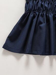 Sparklyn Girls Striped Bow Camisole Top And Straight Leg Pants Summer Vacation Outfit - Navy Blue - View 4
