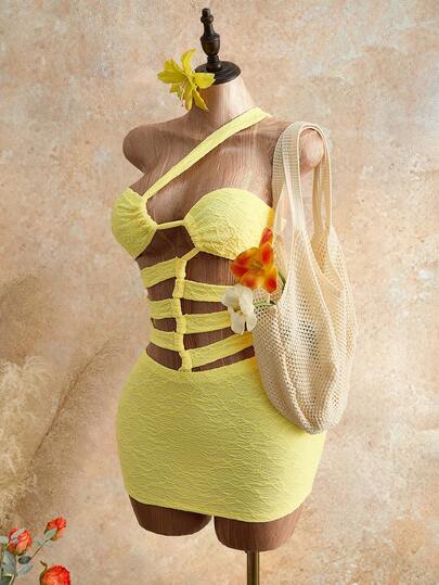 Mistrie Đầm ngắn dự tiệc/hẹn hò gợi cảm màu trơn khoét eo dành cho nữ