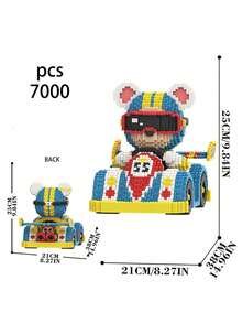 3680-7000 片 DIY 迷你积木模型，拼装拼图，万圣节熊系列，优质材料，包含积木锤，创意玩具，缓解压力和放松身心，适合作为情人节礼物、生日礼物、节日礼物、圣诞礼物。 - 彩色 - 查看 2