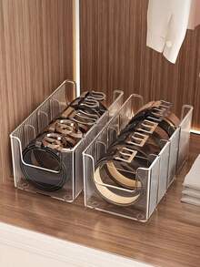 1 pieza Estante de almacenamiento especial para cinturones, corbatas, bufandas de seda, artefactos, organizador multifuncional de acrílico para el hogar - transparente - Ver 2
