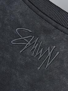 SUMWON Oversized Crew Neck Short Sleeve Jersey T-Shirt Classic Casual Summer Basic Relaxed Fit Everyday Wardrobe Essential - Black - View 5