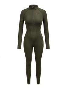 Powerista Women's Casual Sports Zip-Up Long Sleeve Jumpsuit - Multicolor - View 13