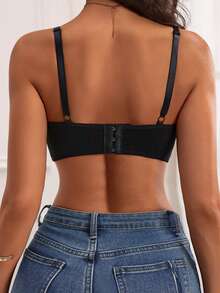 NudeFit 3pcs Women's Solid Casual Comfortable Ribbed Fabric Wire-Supported Lift & Instantlift Bra - Multicolor - View 2