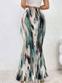 Celisse 紮染木耳邊超長魚尾短裙 - 彩色 - 查看 6