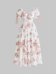 Sweetness 女士时尚全印花钥匙孔领连衣裙 - 彩色 - 查看 1