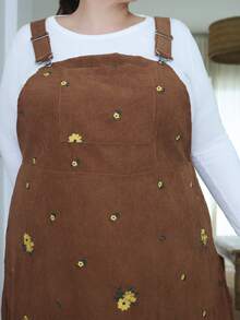 Pretty and Ole Dress Ukuran Plus - Coklat - View 3