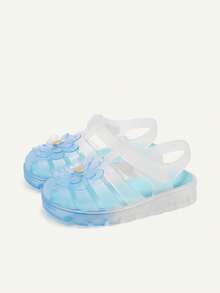 Cozy Pixies A Pair Of Summer Fashionable And Versatile Casual Basic Transparent Pink Cute Girls Soft-Soled Princess Style Baby Flat Sandals - Blue - View 6