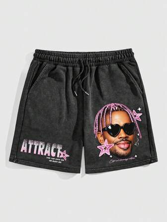 Street Life Herren Casual Figur Muster Shorts, Sommer