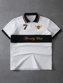 PAVTROS 男士多功能休闲运动拼接印花短袖Polo衫 - 白色 - 查看 3