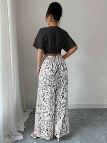 Chiquease Women Two Pieces Outfits For Daily Wear - Black - View 2