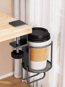 Office Side-Mounted Fixed Cup Holder, Non-Slip Mug Tray, Desktop Space Saving Folding Rack Bathroom Bathroom Accessories Bathroom Tools - multicolor - View 2