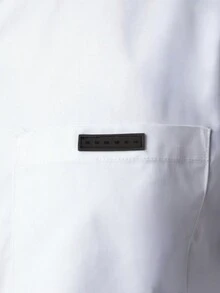 SUMWON Men's Short Sleeve Button Down Collared Shirt With Pocket Detail Classic Fit Business Casual - White - View 5