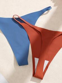 SHEIN 7pcs/Pack Seamless Thong Panties - Multicolor - View 4