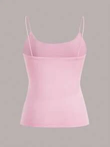 Comfortcana 4pcs/Set Casual Solid Color Versatile Haze Blue, Sky Blue, Pink, White All-Match Camisole Suitable For Beach, Party, Vacation, Spring/Summer - Multicolor - View 5