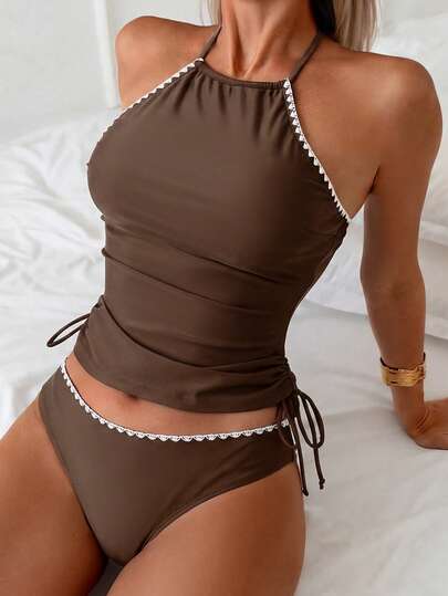 Swim Lushoire Bikini de dos piezas de unicolor casual para mujer