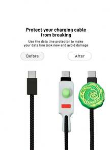 Rick and Morty X SHEIN Data Cable Protector, Suitable For IPhone Charger, 3-Piece Charger Protector Set (Excluding Data Cable) - Multicolor - View 4