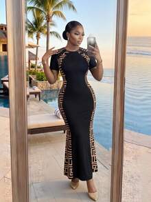 SHEIN Lady 大码时尚通勤几何印花拼接鱼尾连衣裙 夏季春季女装 春季紧身长裙 女士长款紧身连衣裙 非洲女装 尼日利亚女装 夏季连衣裙 春季连衣裙 复活节连衣裙 复活节女装 节日女装 派对连衣裙 优雅派对连衣裙 沙滩连衣裙 紧身长裙 奢华女装 女士连衣裙 正式服装 最新款女装 休闲女装 夏季连衣裙 休闲长裙 休闲女装 - 彩色 - 查看 6