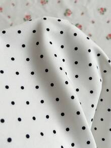 Glimmora Vestido sexy de mujer con cuello en pico y estampado de lunares - Blanco - Ver 4