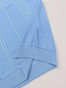 Manfinity Homme Áo thun nam tay ngắn màu trơn, kiểu dáng thường ngày, đa năng, thích hợp đi làm. - Màu xanh nhạt - Xem 5