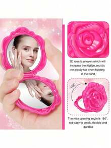 Bộ 5 gương trang điểm nhỏ gọn màu hồng, gương nhựa mini du lịch, gương gấp gọn cầm tay hình hoa hồng, quà tặng cho phù dâu, quà cưới, quà sinh nhật. - Nhiều màu - Xem 4