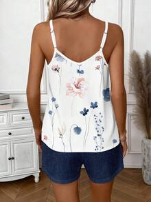 EMERY ROSE Bộ 2 món đồ nữ kiểu dáng thường ngày, in họa tiết hoa màu xanh dương, thích hợp cho kỳ nghỉ hè, phong cách thường ngày. - Nhiều màu - Xem 2