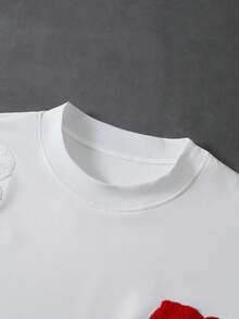 PAVTROS Men's Street Style Embroidered T-Shirt And Shorts Set - White - View 8