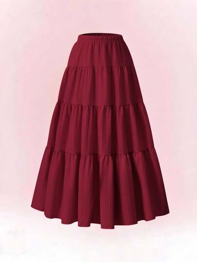 Elegant Choice For Baby: Girls' White Pleated Woven Skirt, Unique Texture, Delicate Details, Flowing Pleats, Showcasing Sweet Elegant, Essential For Outings.