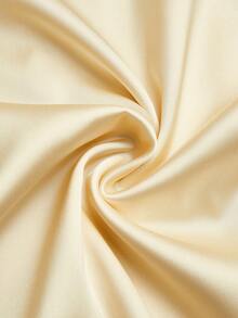 SHEIN ChicEase 女士夏季两件套，V领无袖开襟，蝴蝶结装饰，撞色荷叶边，高腰短裙，松紧腰，缎面面料，休闲时尚的年轻风格缎面裙装套装，女士套装，派对服装，丝滑睡裙，缎面睡裙，黄色连衣裙，丝滑连衣裙，缎面连衣裙，缎面迷你裙套装，蕾丝边上衣和裙子，奶油色缎面套装，女士两件套，优雅夏季套装 - 杏色 - 查看 6