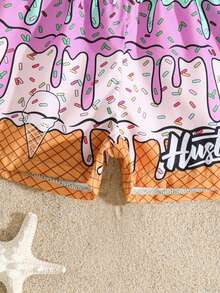 男婴字母印花腰带泳裤 - 彩色 - 查看 5