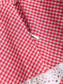 Sweetra Women's Plaid Twist Waist Versatile Date/Casual Wear Mini Skirt, Spring/Summer - Red - View 5