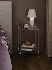 A Square Acrylic Table With Double Layered Circular Edge Tables, Lightweight And Detachable, Suitable For Living Rooms, Office Reception Areas, Apartments, Outdoor Parties. - Multicolor - View 3