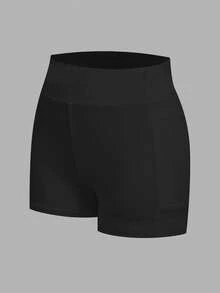 SHEIN EZwear 3件套女士夏季休闲通勤运动度假风高腰骑行短裤，黑色、白色、豹纹印花 - 彩色 - 查看 12