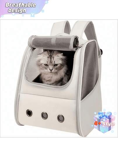 适用于体重低于 15 磅的小猫和小狗的宠物航空箱 - 可机洗牛津布 - 航空认证宠物运输航空箱（透气设计、安全背带、扣环、可折叠），专为旅行、远足和户外活动而设计，包含衬垫配件。