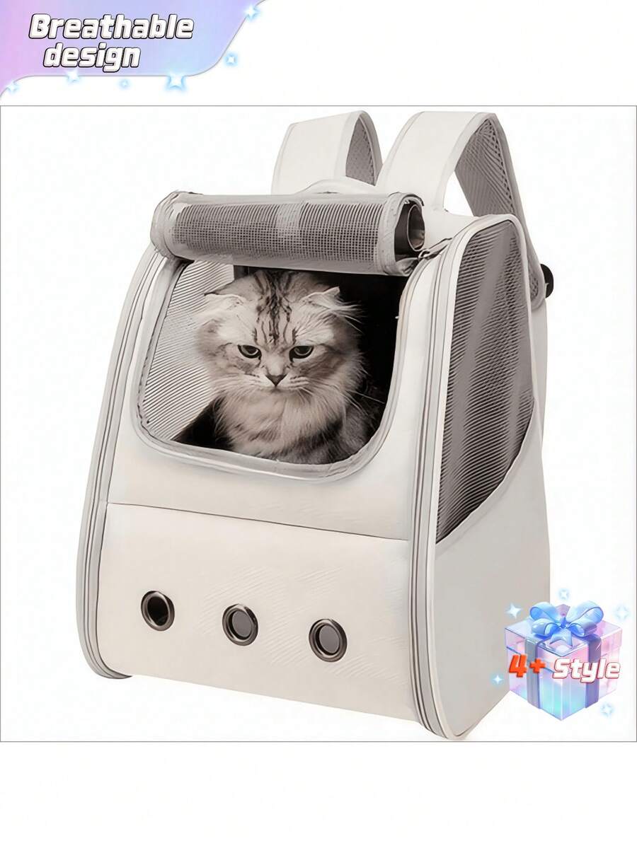 适用于体重低于 15 磅的小猫和小狗的宠物航空箱 - 可机洗牛津布 - 航空认证宠物运输航空箱（透气设计、安全背带、扣环、可折叠），专为旅行、远足和户外活动而设计，包含衬垫配件。 - 彩色 - 查看 1