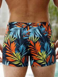Manfinity Swimmode 男士热带植物印花泳裤 - 彩色 - 查看 2