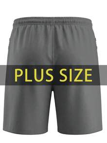 Manfinity Homme Plus Size Men's Casual Sports Shorts - Grey - View 3