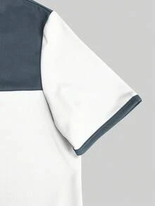 Manfinity Homme Bộ đồ nam gồm áo thun ngắn tay cổ tròn phối màu tương phản và quần short cạp chun, kiểu dáng thường ngày. - Nhiều màu - Xem 3