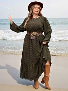 SHEIN CURVE+ 曲线尺码 US22 音乐节、海滨度假、波西米亚风印花休闲时尚长袖大码连衣裙，适合女性，秋季连衣裙，复古风格女士婚礼宾客连衣裙，女士夜间外出连衣裙，女士返校节连衣裙，女士秋季服装，女士派对连衣裙，节日连衣裙，碎花连衣裙，女士秋季碎花连衣裙，长袖碎花连衣裙，田园风格连衣裙，收腰中长连衣裙，A字连衣裙，万圣节连衣裙，女士秋季服装 - 彩色 - 查看 5