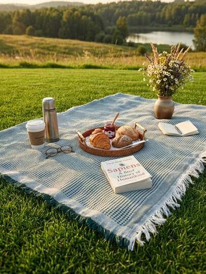 Cirelle 波西米亚风野餐露营垫 - 多功能户外草坪垫，舒适室内盖毯