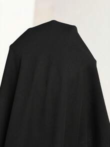 Plussiva Maternity Plus Size Solid Color Round Neck Loose Casual T-Shirt - Black - View 7