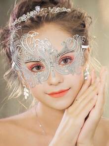 情侣舞会面具、金属面具、威尼斯派对面具、万圣节服装面具、狂欢节面具 - 多色 - 查看 6