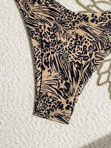Swim Vcay Women's Summer Beach Leopard & Zebra Print Bikini Bottom - Multicolor - View 3