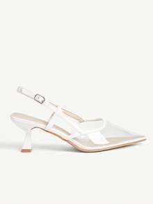 CUCCOO CHICEST Women's Pointed Toe Buckle Design Fashionable High Heels For Daily Wear Spring Shoes Wedding Shoes Bride Shoes - White - View 3