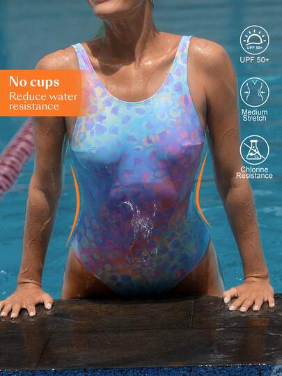 Swim Nautrix Women's Leopard Print One-Piece Swimsuit, Fashionable For Vacation