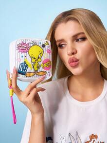 LOONEY TUNES X SHEIN 1/1 Set Of Cartoon Pattern Printed Storage Bags, Which Can Be Used As Feminine Hygiene Storage Bags, Digital Storage Bags, Small Object Storage Bags, Tweety, Bugs - color mixing - View 5